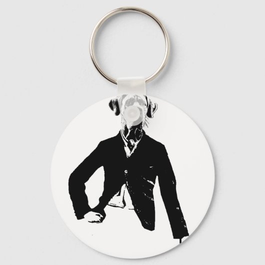 Vriendelijke Dog Sleutelhanger (Voorkant)