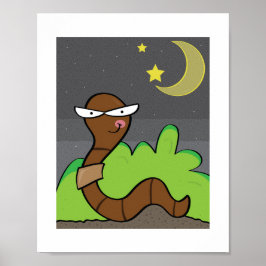 Vriendelijke Earthworm Poster voor Kids Decor Proj