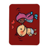 Vriendelijke eskimo neus kussen Kinder Magneet (Verticaal)