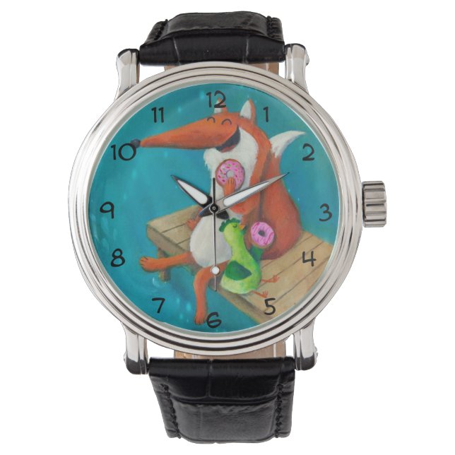 Vriendelijke fox- en kippeneetlustjes horloge (Voorkant)
