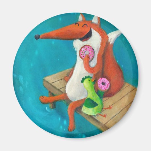Vriendelijke fox- en kippeneetlustjes magneet (Voorkant)