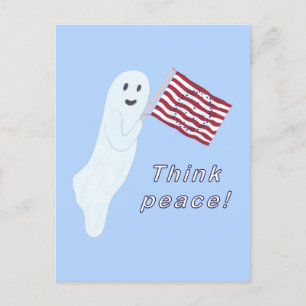 Vriendelijke geest die de Amerikaanse vlag met een Briefkaart