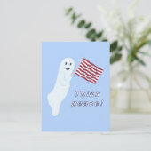 Vriendelijke geest die de Amerikaanse vlag met een Briefkaart (Staand voorkant)