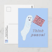 Vriendelijke geest die de Amerikaanse vlag met een Briefkaart (Voorkant / Achterkant)