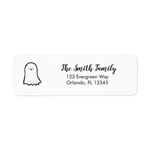 Vriendelijke geest Halloween Spooky Etiket (Voorkant)