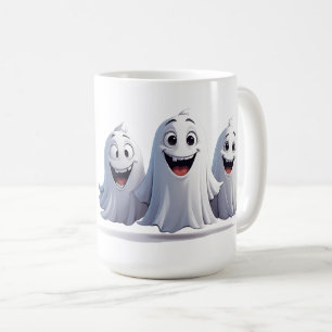 Vriendelijke Geest Trio Deelt Halloween Plezier Va Koffiemok