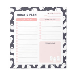 Vriendelijke geesten Halloween Daily to Do List Pl Notitieblok