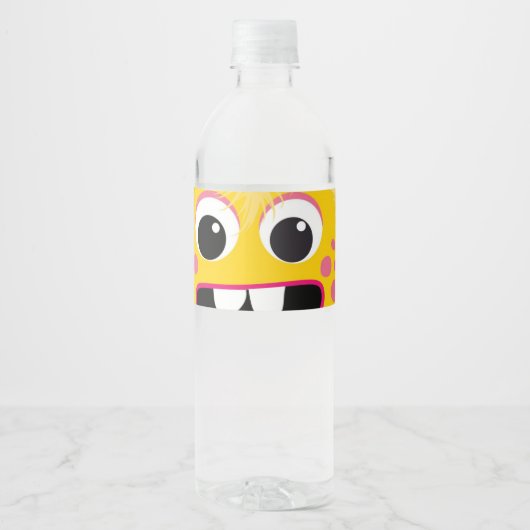Vriendelijke Gele Monster Waterfles Labels Waterfles Etiket (Voorkant)