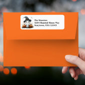 Vriendelijke Ghost Black Witch's Pet & Bats Hallow Etiket