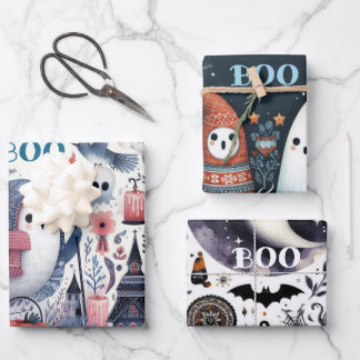 Vriendelijke Ghost Halloween Boo Decoupage Shabby  Inpakpapier Vel