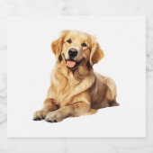 Vriendelijke Golden Retriever Smile - Trouwe Hond  Sparkling Wijnetiket (Enkel label)