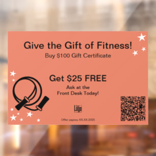 Vriendelijke Gym Kerstcadeau Certificaat Promotie Raamsticker