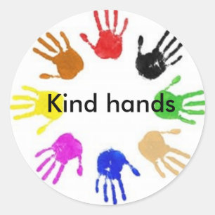 Vriendelijke handen ronde sticker