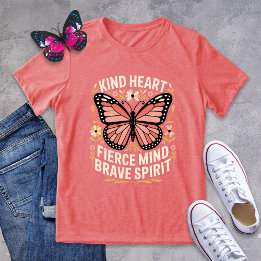 Vriendelijke hart Fierce Mind Brave Spirit Butterf Tri-Blend Shirt