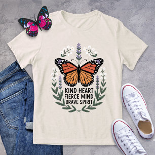 Vriendelijke Hart Fierce Mind Brave Spirit Butterf Tri-Blend Shirt