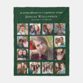 Vriendelijke Herdenking Collage Green Fleece Deken (Voorkant)