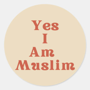 Vriendelijke "Ja ik ben moslim" Identiteitssticker Ronde Sticker