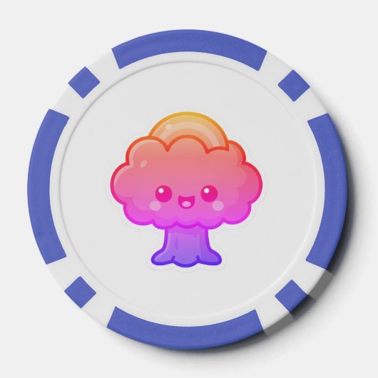 Vriendelijke Kawaii Tree Poker Chips (Achterkant)