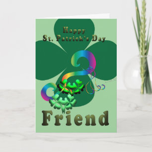 Vriendelijke klaver Shamrock clover St. Patrick's Bedankkaart