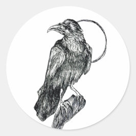 Vriendelijke Kraai Ronde Sticker