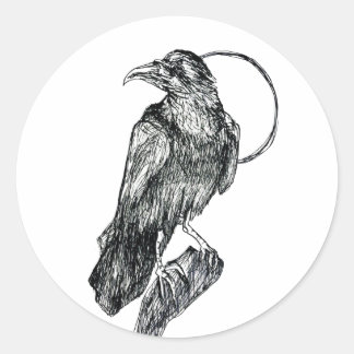 Vriendelijke Kraai  Ronde Sticker