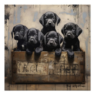 Vriendelijke Labrador Retriever Puppy Dogs 003 - R Perfect Poster