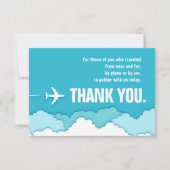 Vriendelijke luchten | verre reiziger dank je wel bedankkaart (Voorkant)