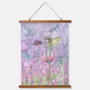 Vriendelijke Ontmoeting Sprookje en Vlinder Kunstw Hangend Wandkleed