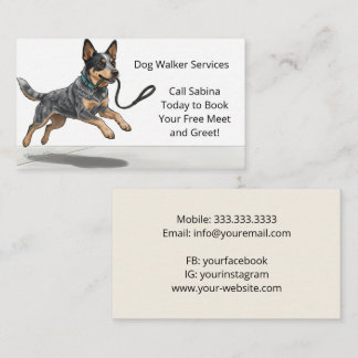 Vriendelijke professionele hondenuitlaatservices visitekaartje