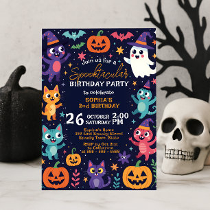 Vriendelijke Schattigee Halloween Monsters Verjaar Kaart