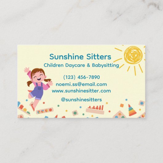 Vriendelijke speelse lichte pastel vrolijk kleurri visitekaartje (Achterkant)