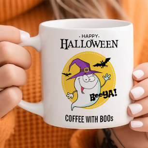 Vriendelijke spookkoffie met Boos Halloween Koffiemok