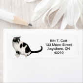 Vriendelijke Tuxedo Kat Etiket (Insitu)