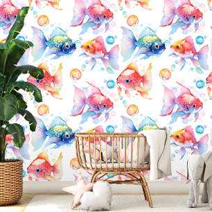Vriendelijke Waterverf Goldfish Behang