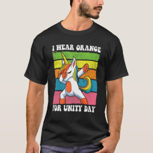 Vriendelijkheid Dabbing Eenhoorn Ik Draag Oranje T-shirt