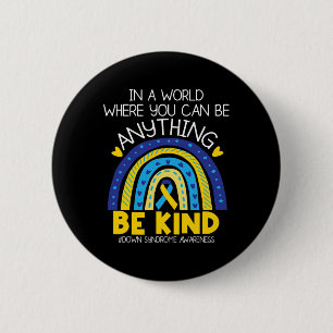 Vriendelijkheid - Down Syndroom Awareness Blauwe G Ronde Button 5,7 Cm