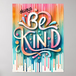 Vriendelijkheid in Kleur Ombre Verfdruppels Poster