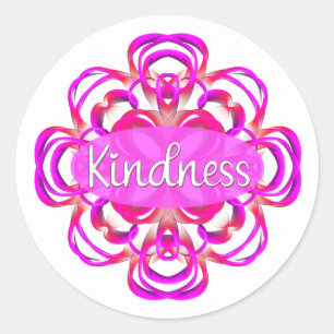 Vriendelijkheid in Roze Ronde Sticker