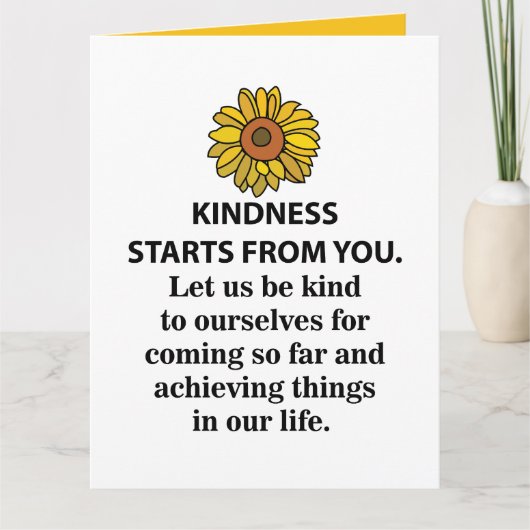 Vriendelijkheid Inspirerend Quote Zonnebloem Vrien Kaart (Voorkant)