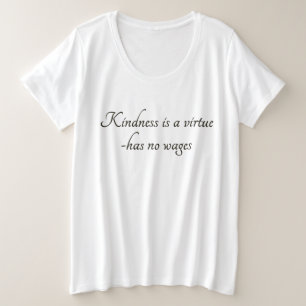 "Vriendelijkheid"-ontwerp door Maaya Prints, Dames Grote Maat T-shirt