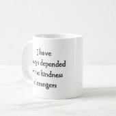 vriendelijkheid van vreemdelingen koffiemok (Voorkant links)