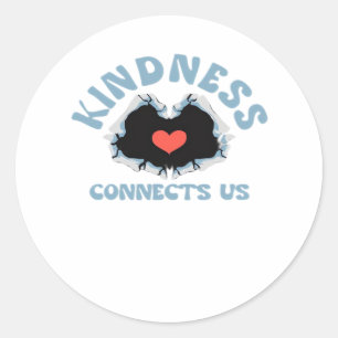 Vriendelijkheid verbindt ons klassiek ronde sticker