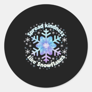 Vriendelijkheid Verspreiden Als Sneeuwvlokken Kers Ronde Sticker