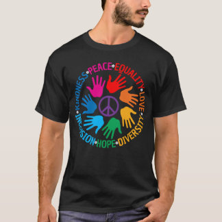 Vriendelijkheid Vrede Gelijkheid Liefde Hoop Diver T-shirt