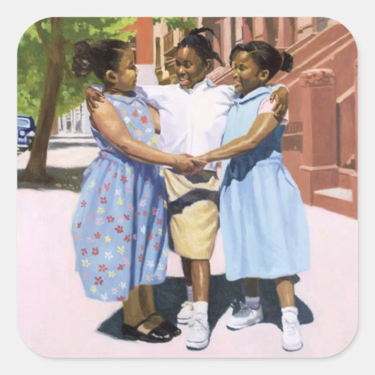 Vrienden 2001 vierkante sticker (Voorkant)