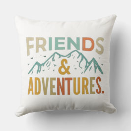 "Vrienden & Avonturen" Meerkleurig Kussen