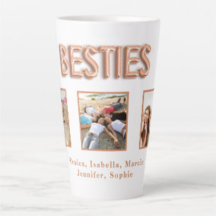 Vrienden besties foto namen roos goud latte mok