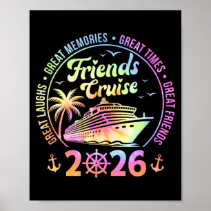 Vrienden Cruise 2026 Vakantie Trip Zeilen Vrienden Poster