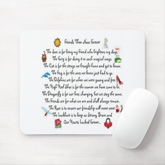 Vrienden dan nu Forever gedicht op Mousepad Muismat (Met muis)
