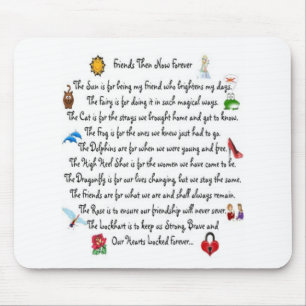 Vrienden dan nu Forever gedicht op Mousepad Muismat